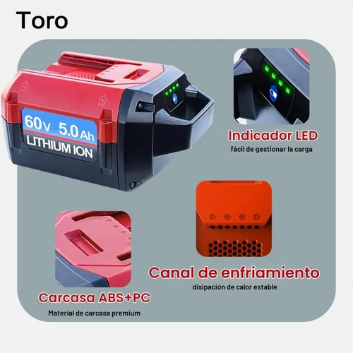 Vista 4 de DTK Reemplazo de batería para batería Toro 60V 5Ah 60V Batería