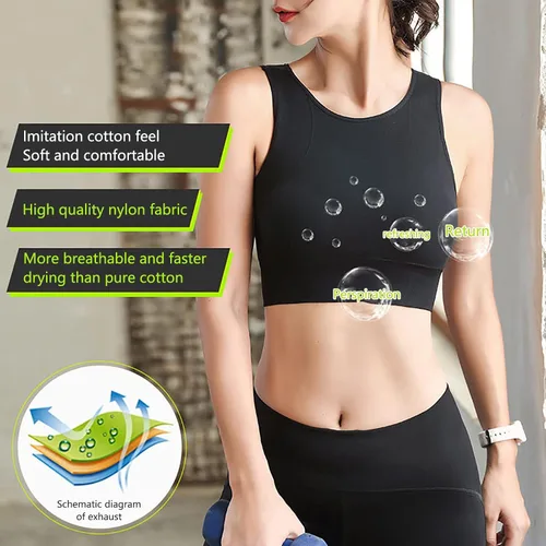 Vista 5 de Sujetadores deportivos para mujer, de cobertura completa, brasier elástico, soporte de alto impacto para yoga, gimnasio, entrenamiento, fitness