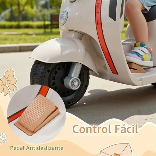 Vista 3 de TLSUNNY - Mini motocicleta eléctrica para niños, accionada por potencia, 3 ruedas