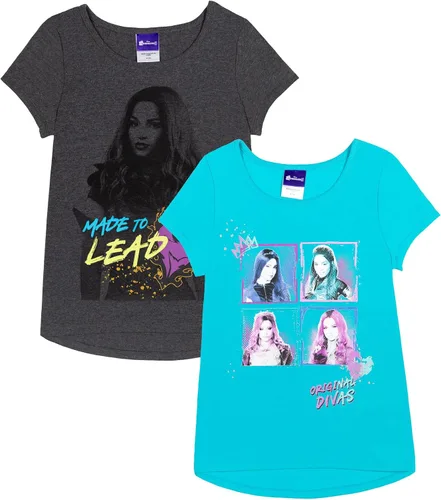 Vista 10 de Disney Classics - Paquete de 2 camisetas sin botones para niñas pequeñas y grandes (2T - 18-20)