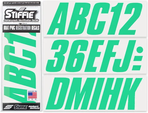 Vista 7 de STIFFIE Shift Chrome 3" Boat & PWC Registration Decals • Etiquetas Adhesivas Letras Números