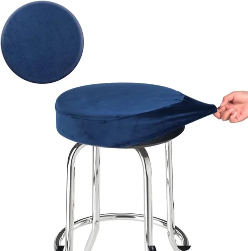 Vista 24 de SINOSSO Funda para taburete de bar, terciopelo súper suave de diámetro.11-13 pulgadas, redonda, elástica, lavable, a prueba de polvo para muebles