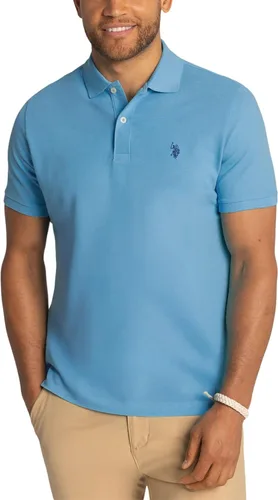 Vista 29 de Polo de piqué de algodón sólido para hombre con pequeño Pony Gris jaspeado