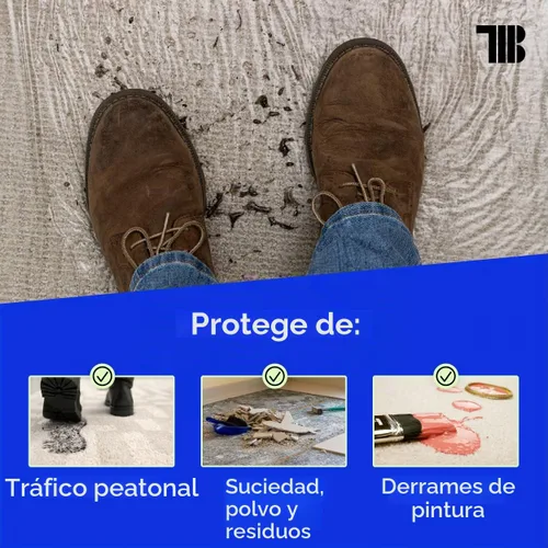 Vista 3 de TapeManBlue Rollo de película protectora de alfombra de 36 pulgadas x 200 pies, película protectora de plástico autoadhesiva para alfombras