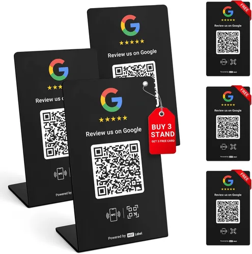 Vista 9 de HotLabel Review Stand 1-Pack + 1 Tarjeta de Revisión - Negro