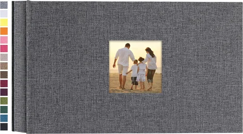 Vista 9 de potricher - Álbum de fotos pequeño para 100 fotos de 4 x 6 pulgadas, con portada de lino con foto, familiar, para bodas, aniversarios, bebés o Beige