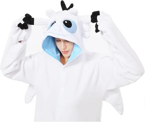 Vista 4 de Oiziuzio Pijama unisex de animal para cosplay, disfraz de dragón para adultos, mujeres y hombres