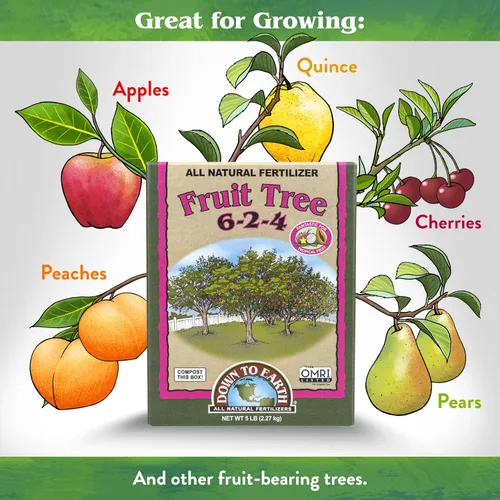 Vista 3 de Down To Earth All Natural Fertilizers Fertilizante orgánico para árboles frutales - Alimento vegetal para manzanas, peras, ciruelas y árboles
