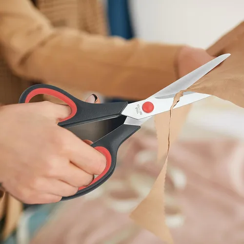 Vista 6 de Tijeras multiuso para oficina resistentes, 8 pulgadas, paquete de 12 para suministros de tela de costura para manualidades en el hogar, tijeras