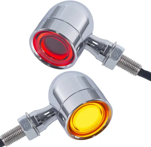 Vista 12 de FATECIM 2 luces traseras LED para motocicleta, intermitentes, luces de freno con visera, luces traseras de motocicleta, intermitentes traseros