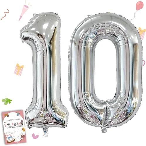 Vista 181 de Globos grandes de 40 pulgadas de números del 0 al 9, globos numéricos para decoración de fiesta de cumpleaños, globos de helio de aluminio