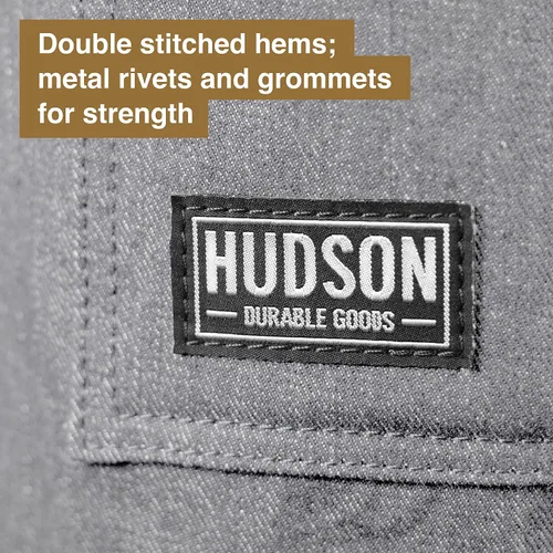 Vista 29 de Hudson Durable Goods - Delantal de chef de grado profesional para cocina, barbacoa y parrilla