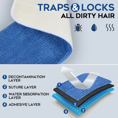 Vista 2 de MATTHEW - Almohadillas de repuesto para mopa de microfibra de 18 pulgadas, para mopa húmeda y seca, reutilizables, repuestos de limpieza comercial