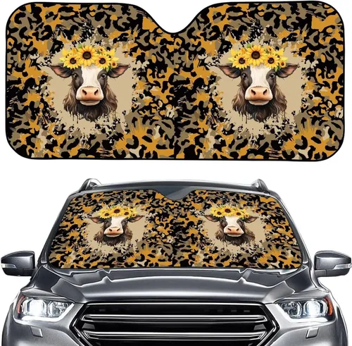 Vista 25 de Talayituse Parasol para parabrisas de automóvil, diseño de gato divertido 3D, ajuste universal, para automóvil, camión, SUV, bloquea el sol