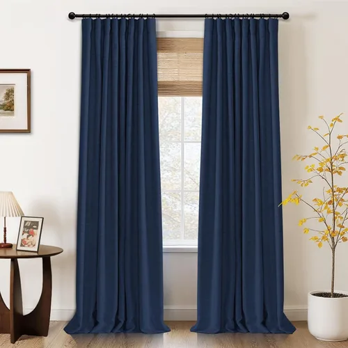 Vista 11 de 100% Blackout Shield Cortinas opacas completas para dormitorio de 63 pulgadas de largo, juego de 2 paneles, anillos de clip/bolsillo para barra