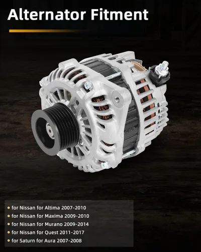 Vista 3 de OCPTY Alternadores 11341 aptos para Nissan para Altima 2007-2010, para Nissan para Maxima 2009-2010, para Nissan para Murano 2009-2014, para Nissan