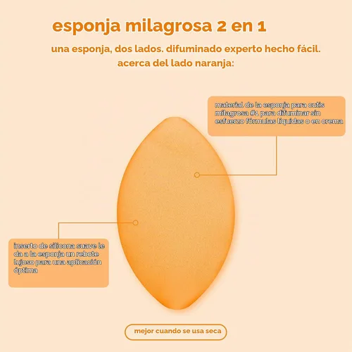 Vista 4 de Real Techniques Esponja milagrosa para la piel + Polvo de maquillaje 2 en 1, esponja para mezclar maquillaje y polvo de doble cara, para líquidos
