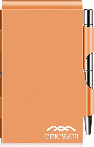 Vista 14 de Cuaderno pequeño de metal, mini bloc de notas, bloc de notas de bolsillo pequeño, estuche de aluminio con mini bolígrafo de metal y hojas de 60