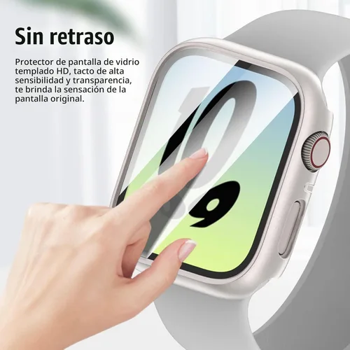 Vista 5 de COMMUTER - Juego de 4 fundas compatibles con Apple Watch de 40 mm Series SE 3ra Gen 2025 SE 2/1 6 5 4 con protector de pantalla de vidrio templado