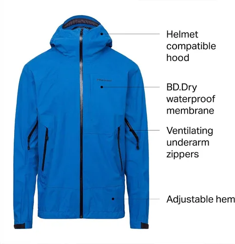 Vista 3 de Black Diamond Equipamiento Highline Stretch Shell - Hombre - Ultra Blue - Mediano, Ultra azul