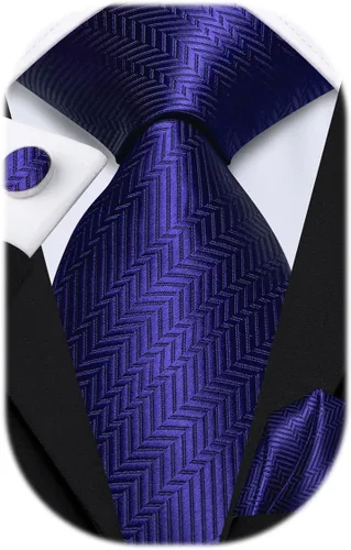 Vista 26 de Hi-Tie Corbatas de seda para hombre con estampado de cachemira, conjunto de corbata cuadrada, pañuelo de bolsillo y gemelos para negocios formales