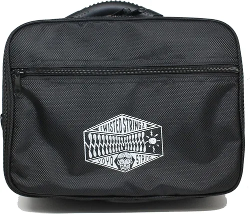 Vista 6 de Twisted Stringz Bolsa de Yo-Yo Deluxe - Estuche de transporte YoYo - Capacidad para 12 yoyos- Correa de hombro de triple puntada - Gráficos dobles