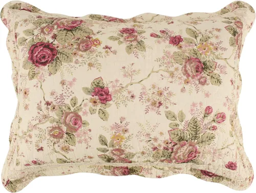 Vista 7 de Greenland Home Antique Rose - Funda de almohada acolchada 100% algodón, tamaño estándar de 20 x 26 pulgadas, color azul