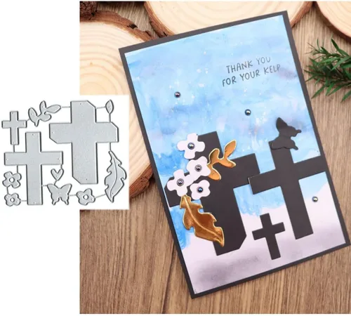 Vista 23 de Troqueles para álbumes de recortes, troqueles de corte de metal con marco rectangular para hacer tarjetas, plantilla de perforación de manualidades