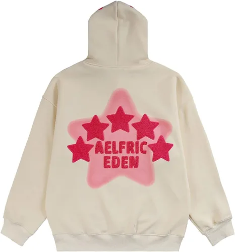 Vista 2 de Aelfric Eden Sudadera con capucha con estampado de estrellas, ropa urbana, tendencia causal, holgada, de gran tamaño, sudadera con capucha