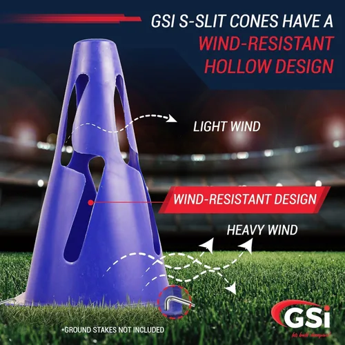 Vista 2 de GSi Hurdle Training Cones Multi Pack Sets Dual Purpose Agility Cones with Holes Ideal for Soccer, Kids, Dog, and Sports Training