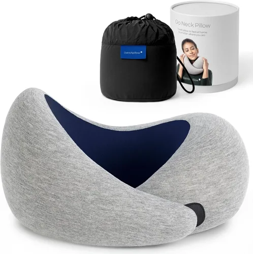 Vista 16 de Ostrichpillow Go Almohada Cervical, Almohadas de Viaje para Aviones, Almohada de Viaje de Espuma Viscoelástica Premium, Diseño Ergonómico 360º