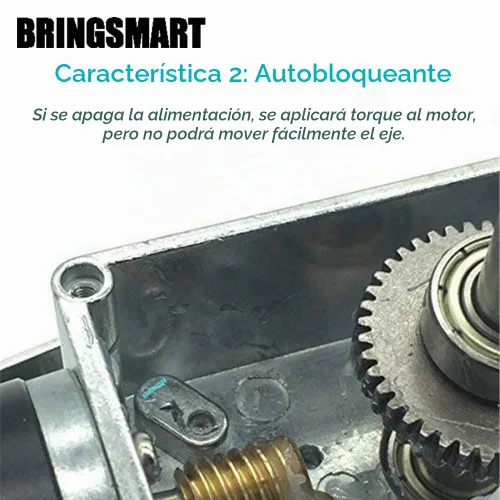 Vista 4 de BRINGSMART 12V 5rpm DC Motor de engranaje helicoidal autobloqueante mini