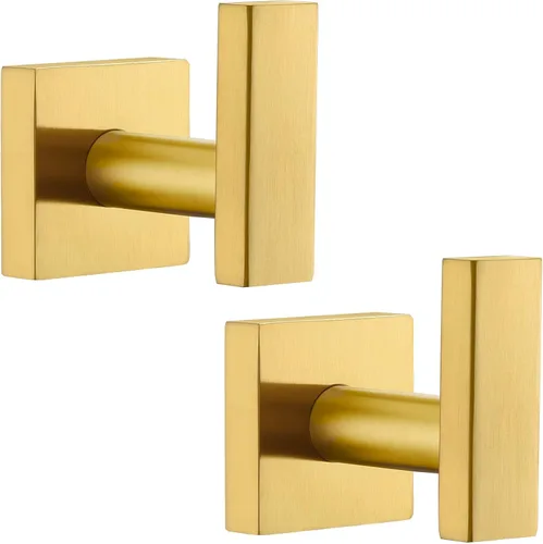 Vista 10 de Gancho de Toalla Angle Simple Negro & Oro, Soporte de Toalla de Baño de Acero Inoxidable, Gancho para Bata, Perchero de Toalla de Cocina, Montaje