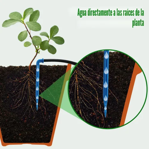 Vista 8 de JIYANG - Kit de riego automático solar por goteo, dispositivo de riego automático automático fácil de bricolaje compatible con plantas de macetas, 6