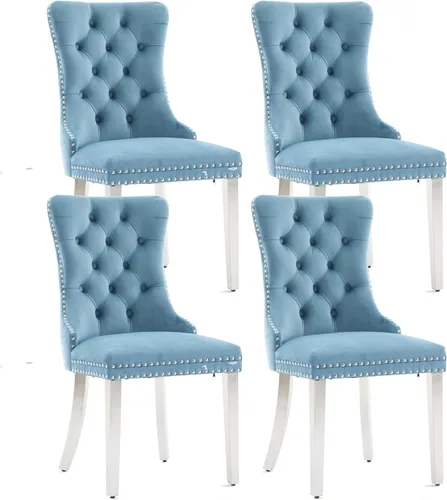Vista 11 de Juego de 2 sillas de comedor de terciopelo beige, sillas de comedor tapizadas beige01