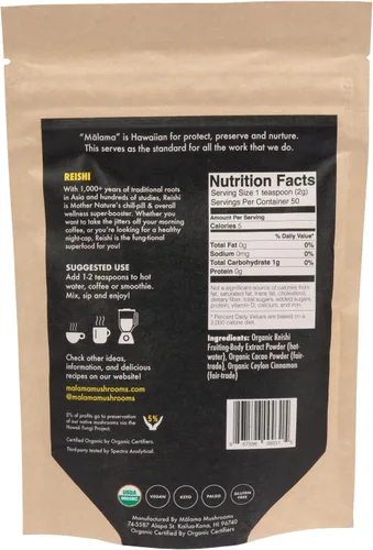Vista 6 de Malama Productivity & Chill Bundle – Mezclas de cacao caliente de melena de león y hongos Reishi – Superalimentos adaptogénicos funcionales