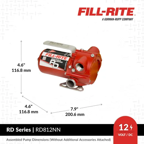 Vista 3 de Fill-Rite RD812NN - Bomba portátil de transferencia de combustible de 12 V, 8 GPM con cable de alimentación