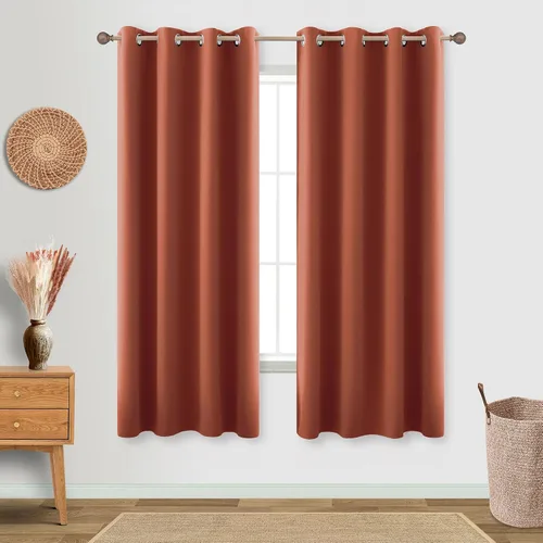 Vista 136 de KOUFALL Cortinas de Baño Aqua para Ventana, Juego de 2 Paneles Decoración Costera Cortinas Cortas Opacas para Ventana Pequeña de Cocina Puerta