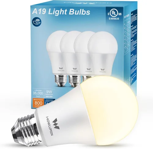 Vista 8 de Bombilla LED A19, bombillas E26 de 9 W (equivalente a 60 vatios), blanco frío de 5000 K, base estándar de 800 lm para cocina, sala de estar