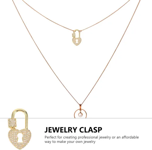 Vista 3 de EXCEART Cierre de collar de ojo de cerradura de corazón, conector de joyería duradero para fabricación de joyas de bricolaje, ligero, compacto