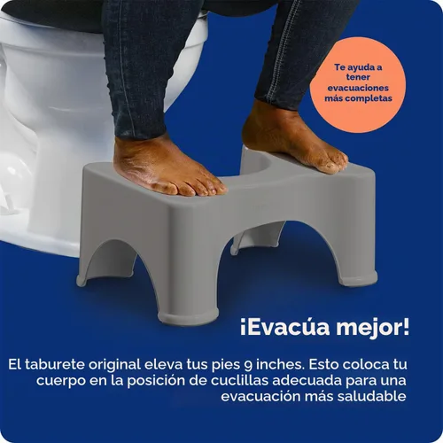 Vista 3 de Squatty Potty The Original - Taburete de inodoro para baño, color gris, 9 pulgadas