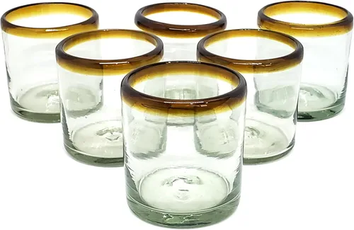 Vista 7 de Amber Rim - Vasos de Martini de 10 onzas (juego de 6), vidrio reciclado, sin plomo, sin toxinas (Martini)