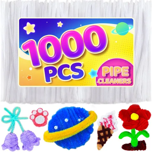 Vista 43 de Eppingwin 200 limpiapipas, limpiadores de pipas con purpurina, suministros de manualidades, tallos de felpilla de 10 colores para proyectos