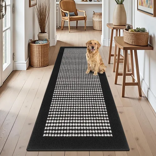 Vista 10 de Ileading Tapete para puerta de interior de 24 x 36 pulgadas, absorbente para perros, tapete de bajo perfil para entrada pequeño con respaldo de goma