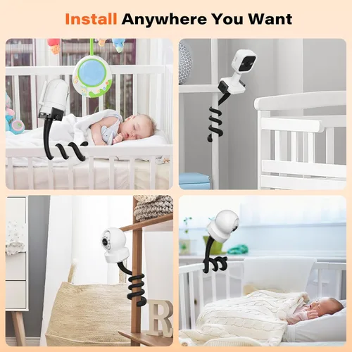 Vista 6 de A2C Soporte universal flexible para cámara de bebé compatible con óptica infantil DXR 8 DXR-8 Pro, VTech, ANMEATE, soporte para la mayoría
