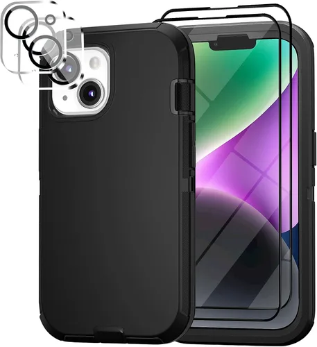Vista 30 de Funda para iPhone 14 Pro Max de 6.7 pulgadas con clip para cinturón con 2 protectores de pantalla, 2 protectores de lente de cámara, cubierta