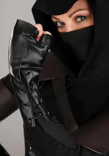 Vista 9 de Disfraz de asesino Ninja para mujer talla grande