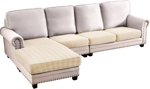 Vista 9 de Deep Dream - Funda elástica para cojines de sofá, funda protectora para muebles, funda para asiento de sofá (sofá extragrande, beige)