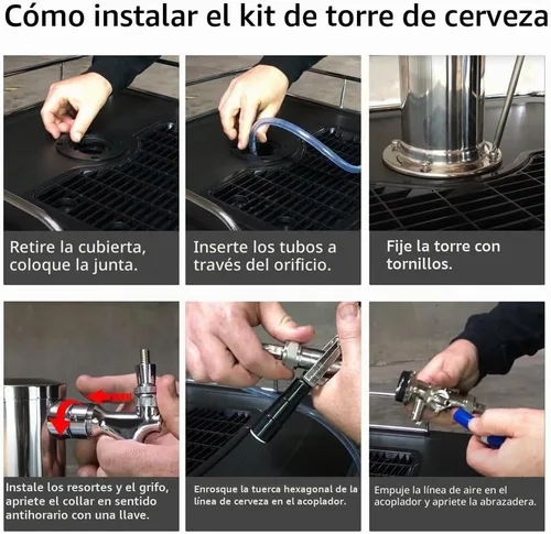 Vista 3 de TMCRAFT - Kit de torre Kegerator de doble grifo, kit de conversión de cerveza de acero inoxidable