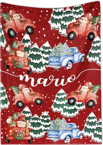 Vista 11 de callie Manta de Navidad Personalizada para Niños y Adultos, Manta Decorativa de Franela/Sherpa Suave y Acogedora con Nombre e Inicial Personalizada